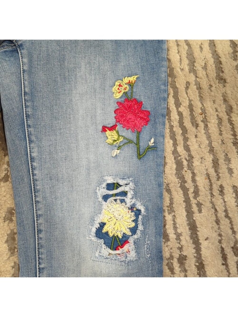 French Dressing Jeans with floral embroidery
